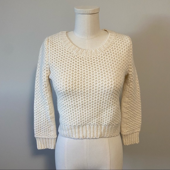 Aritzia Talula Cropped Wool Alpaca Knit Sweater - Picture 1 of 13